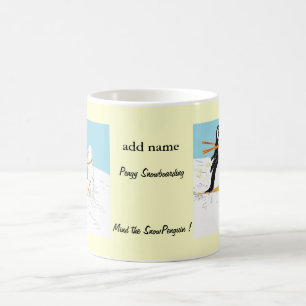 Pengy Snowboardingmuggar tillfogar namn Kaffemugg