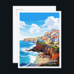 Peniche Portugal vintage resor illustration Vykort<br><div class="desc">Peniche Portugal vintage resor ställe illustration</div>