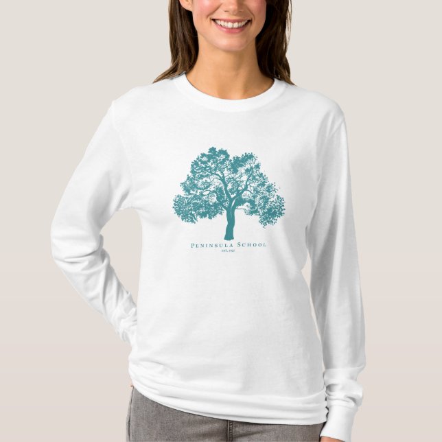 Peninsula Vit Långärmad för kvinnor T Shirt (Framsida)