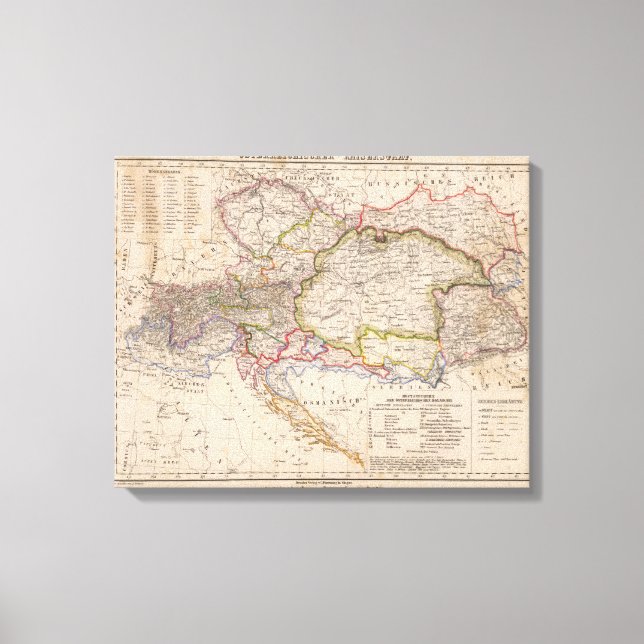 Peninsulan Balkan, Österrike, Ungern Canvastryck (Framsida)