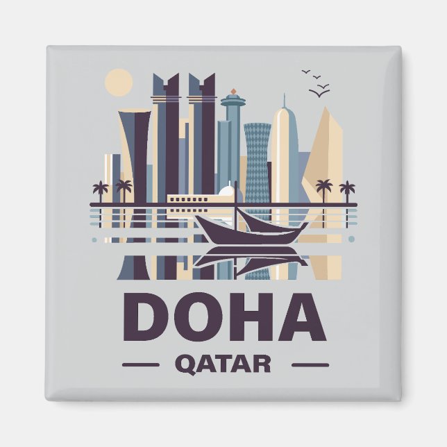 Peninsulan Doha Qatar Arabia Magnet (Framsidan)