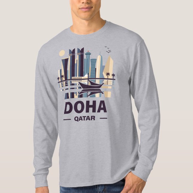 Peninsulan Doha Qatar Arabia T Shirt (Framsida)