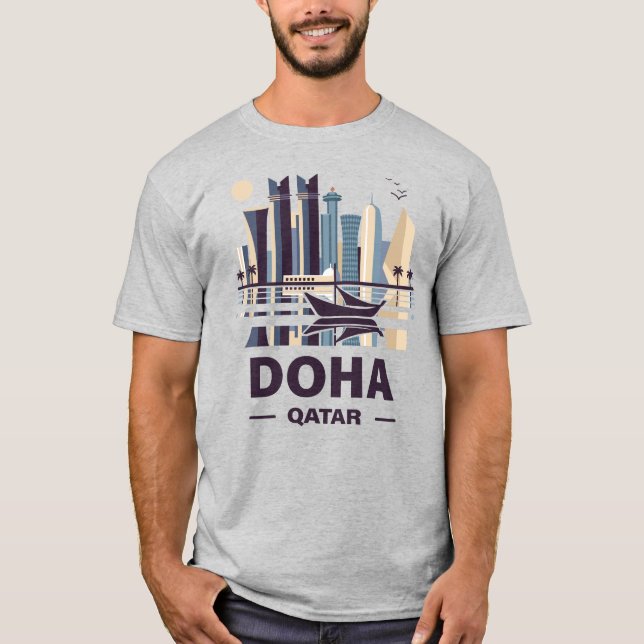 Peninsulan Doha Qatar Arabia T Shirt (Framsida)