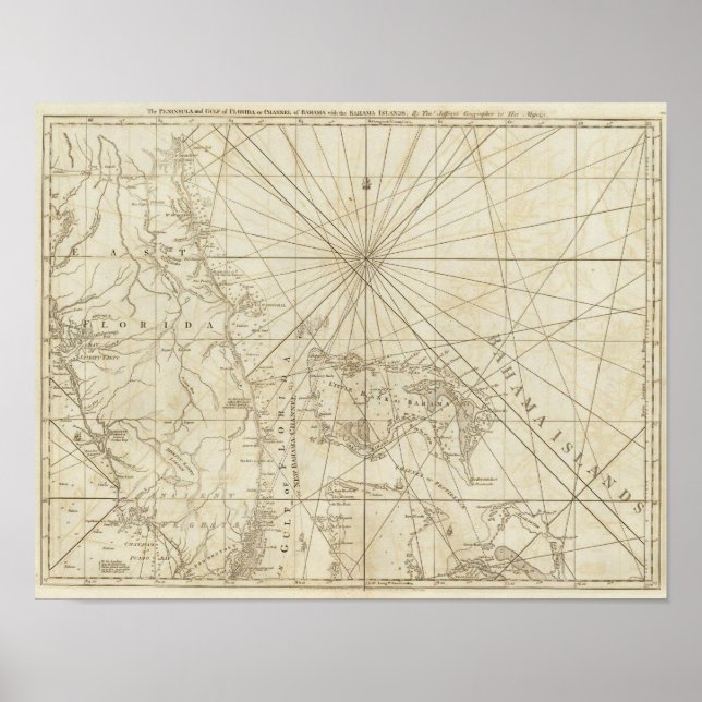 Peninsulan och Bukt i Florida Poster (Framsidan)