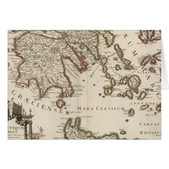 Peninsulan på Balkan, Grekland, Turkiet Hälsningskort (Framsidan Horizontal)