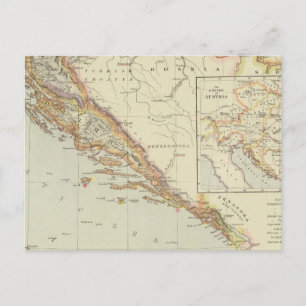 Peninsulan på Balkan, Kroatien, Slovenien Vykort