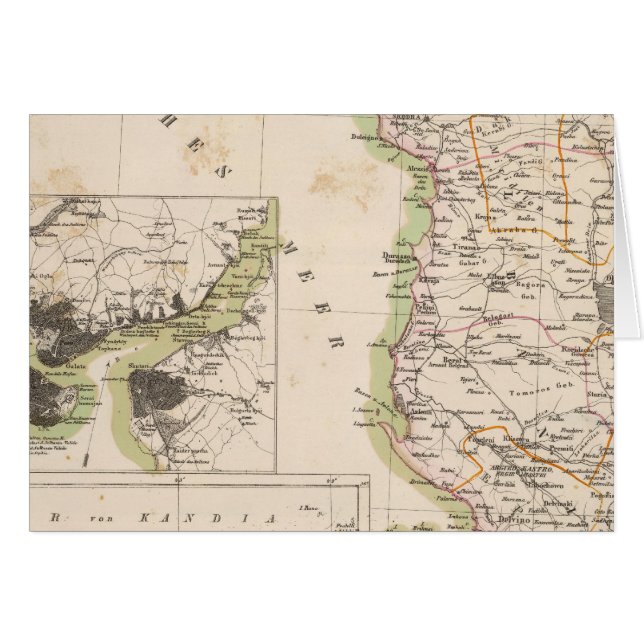 Peninsulan på Balkan, Turkiet, Albanien Hälsningskort (Framsidan Horizontal)
