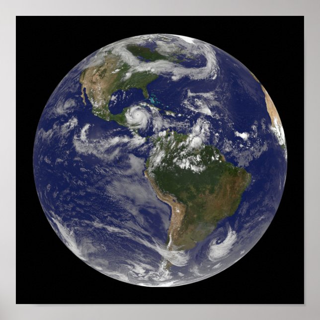 Peninsulan Yucatan för orkanen Dean Approaches Poster (Framsidan)