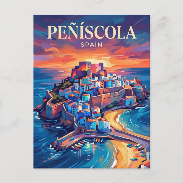 Peñíscola Spanien Vykort (Framsida)