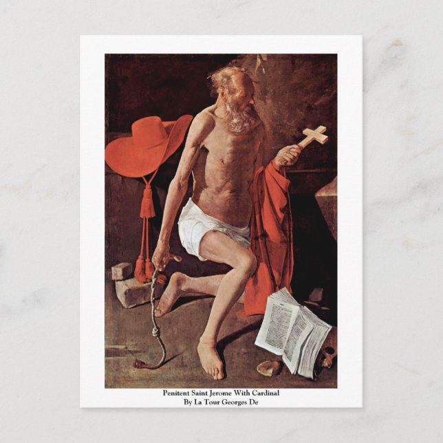 Penitent Saint Jerome med kardinal Vykort (Framsida)