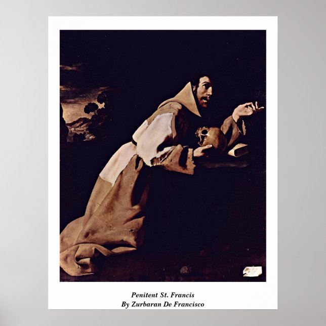 Penitent St Francis av Zurbaran De Francisco Poster (Framsidan)