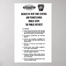 Penn Central Railroad Merger 1968 Poster