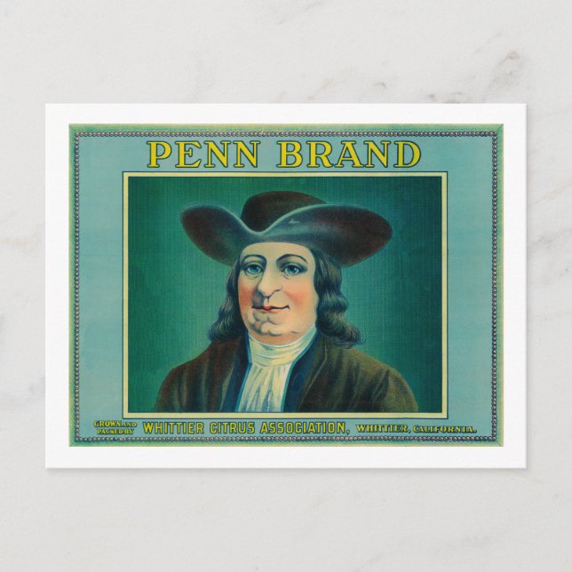 Penn Lemon LabelWhittier, CA Vykort (Framsida)