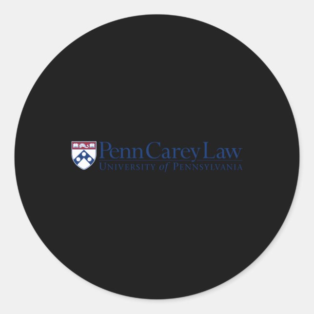 Penn Quakers Carey Law Runt Klistermärke (Framsida)