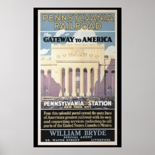 Penn Station,Gateway to America 1929 Poster utskri