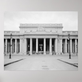 Penn Station ingång, 1910. Vintage foto Poster