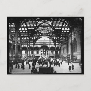 Penn Station NYC 1910 Magic Lantern Slide Vykort