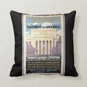 Penn station, nyckel till Amerika 1929 Kudde