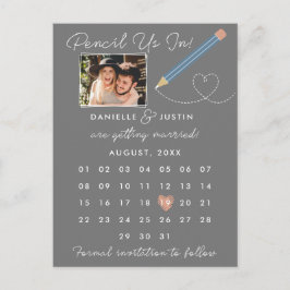 "Penna oss in" Modern kalender Spara datumet Meddelande Vykort