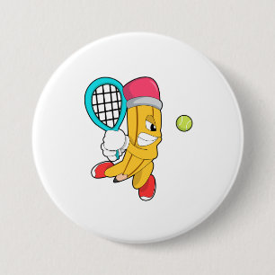 Penna på Tennis med Tennis racket Knapp