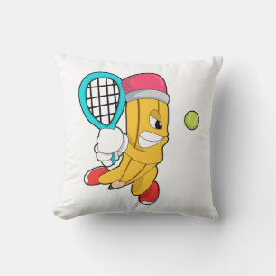 Penna på Tennis med Tennis racket Kudde