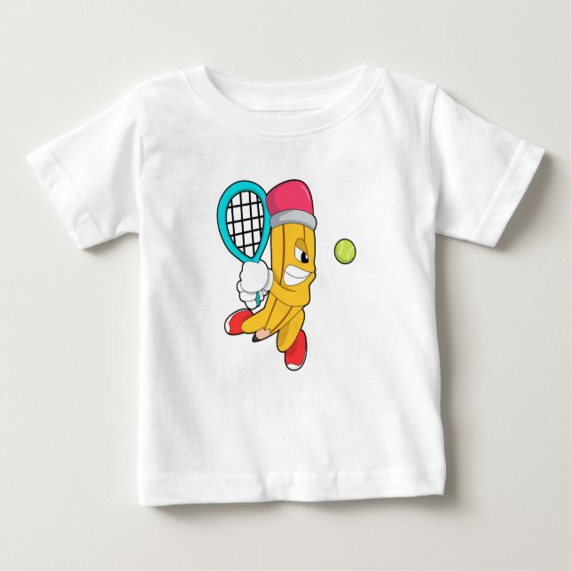 Penna på Tennis med Tennis racket T Shirt (Framsida)