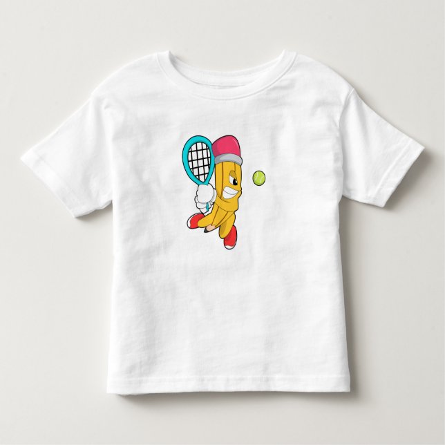Penna på Tennis med Tennis racket T Shirt (Framsida)