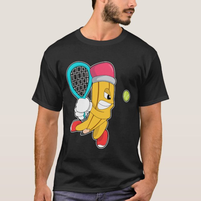 Penna på Tennis med Tennis racket T Shirt (Framsida)