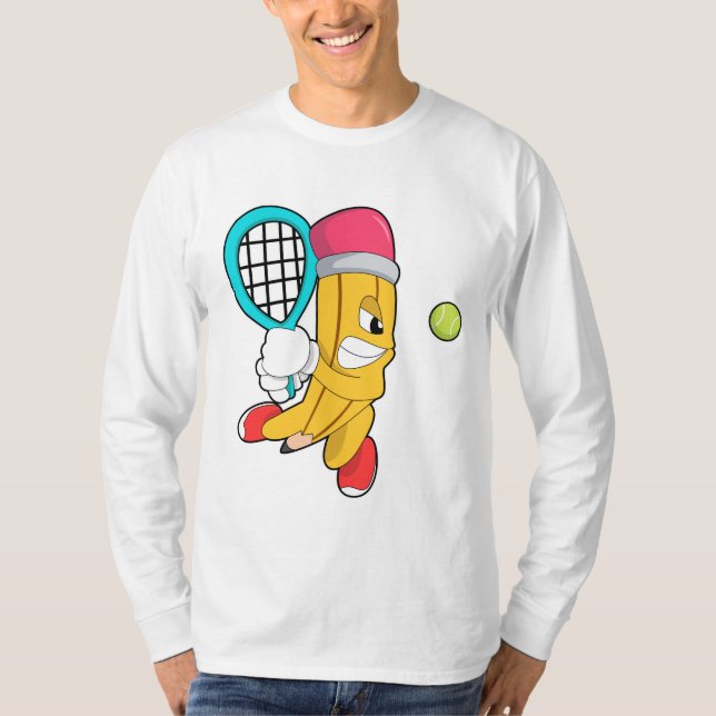 Penna på Tennis med Tennis racket T Shirt (Framsida)