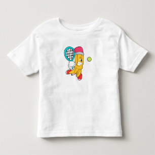 Penna på tennis med tennisracket t shirt
