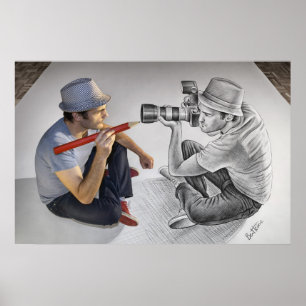 Penna Vs Camera - 3D Spegel Poster