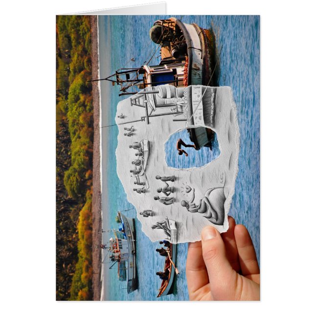 Penna Vs Camera - Sjöjungfru Hälsningskort (Framsidan)