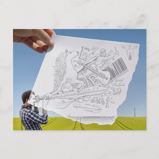 Penna Vs-kamera - inspiration Vykort (Framsida)