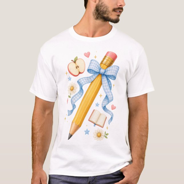 Pennal Bow Lärare Tillbaka till skolan T-Shirt (Framsida)