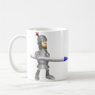 Pennan är starkare än svärdet Knight Kaffemugg
