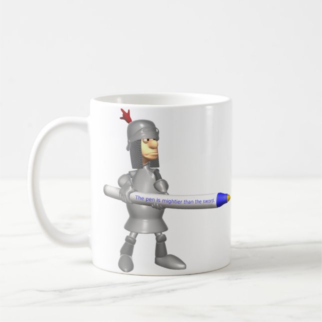 Pennan är starkare än svärdet Knight Kaffemugg (Vänster)