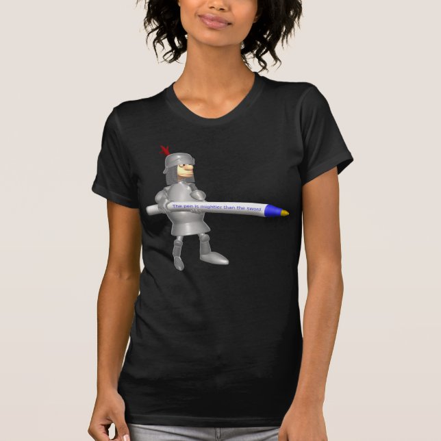 Pennan är starkare än svärdet Knight T Shirt (Framsida)