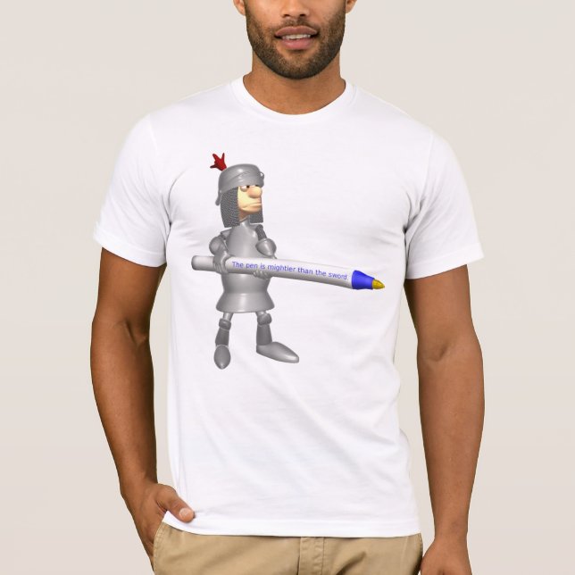 Pennan är starkare än svärdet Knight T Shirt (Framsida)