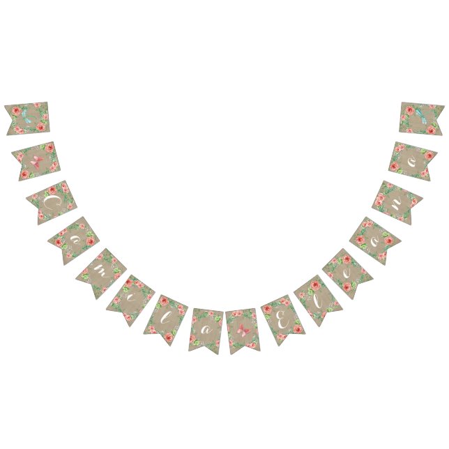 Pennant Ro Flicka Namn BOHO Nursery Room Vimplar (Alla)