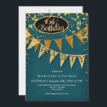 Pennbanekonfetti 16:e Födelsedagsfesten Inbjudningar<br><div class="desc">Fira din dotter eller barndotter med en Sweet sixteen, 16:e Födelsedagsfesten med glitz och glamor! Sleek.Modern. Chic. Underskattat glam - med glittrande tändande banderoller i två skuggor av gyllene glitter med mousserande flätande konfetti i olika storlekar och med skugga av guld. Svårstartsstjärnor framhäver gnistran. En mycket contemporary typografisk textlayout som...</div>