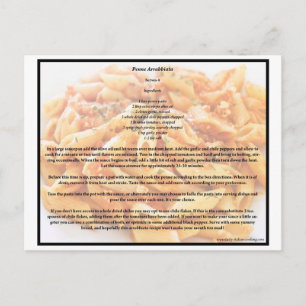 Penne Arrabbiata Recipe-vykort Vykort