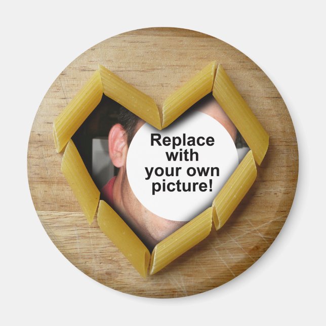 Penne Heart Photo Template Magnet (Framsidan)