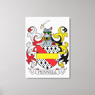 Pennell familjvapensköld canvastryck