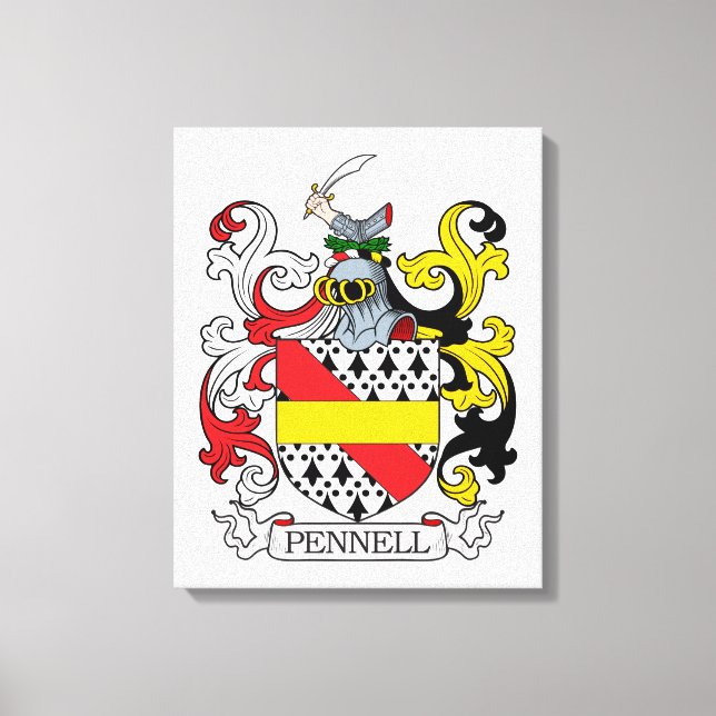 Pennell Family Crest Canvastryck (Framsida)