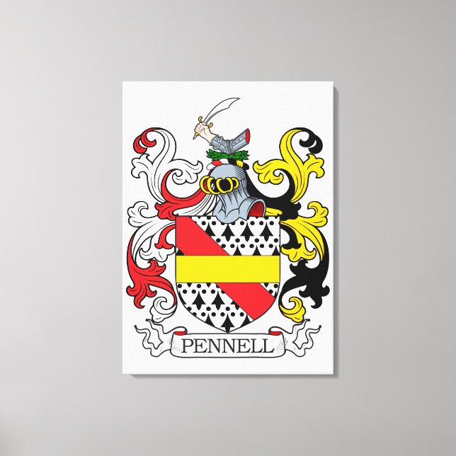 Pennell Family Crest Canvastryck (Framsida)