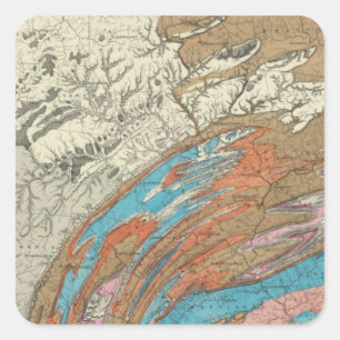 Penngeologiska formationer fyrkantigt klistermärke