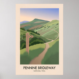 Pennine Bridleway Nationella Stigleden Modern Resa Poster