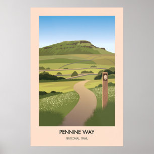 Pennine Way National Trail Modern Resemotiv Affisc Poster