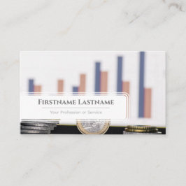 Penningdiagram i elegant, vit euro som finansexper visitkort