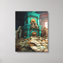 Penningförmögenhetssaldo Abundance Treasure Rumme Canvastryck